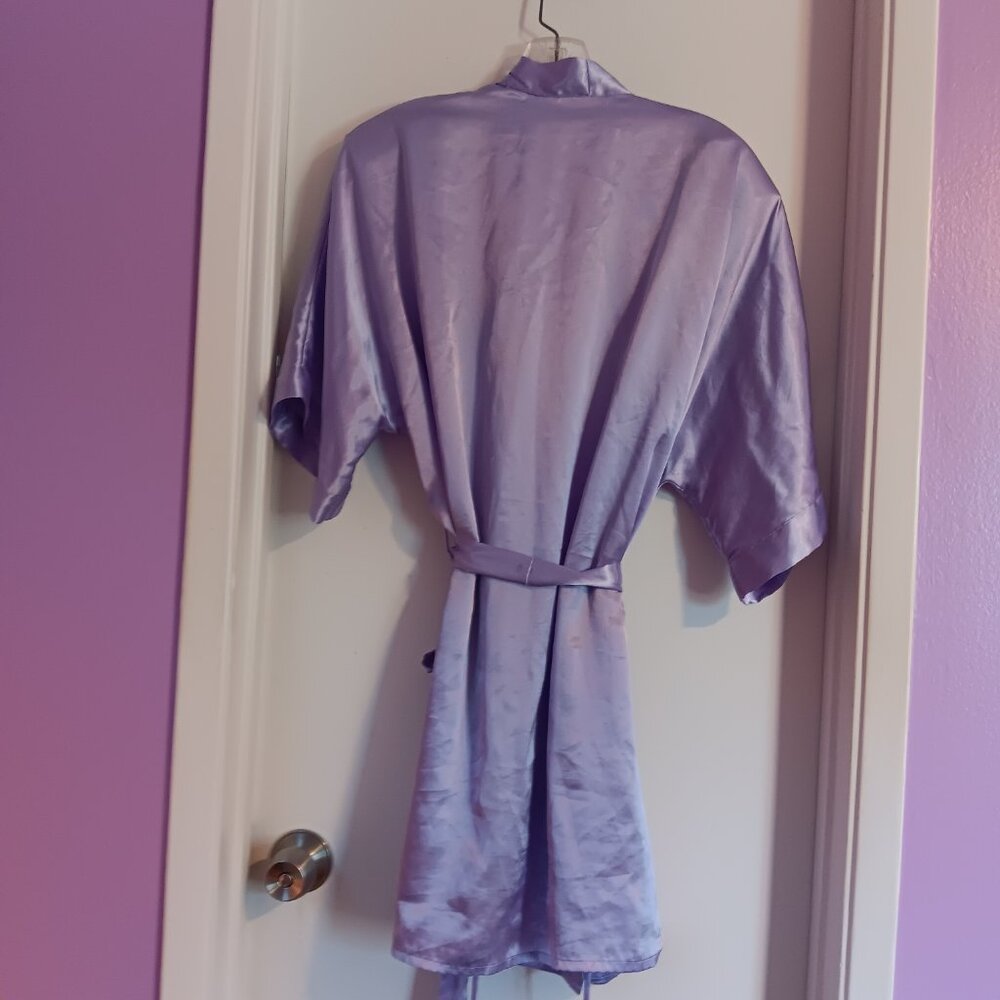 FREDERICK'S OF HOLLYWOOD VINTAGE PURPLE ROBE SIZE MEDIUM - Picture 5 of 6